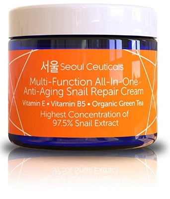 Seoul Ceuticals Korean Skin Cream with 97.5% Snail Mucin Extract – 2 Oz.