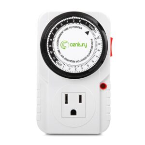  Century 24 Hour Plug in Mechanical Timer Grounded 