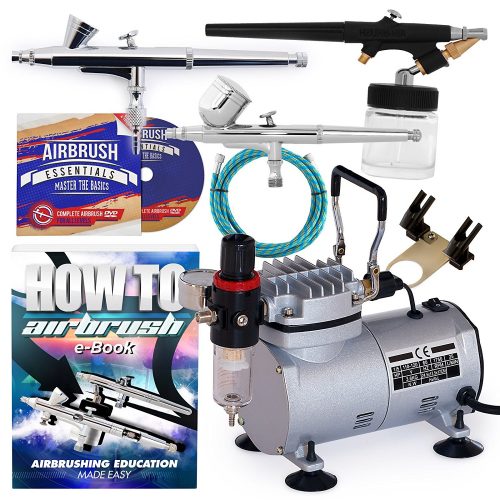 PointZero Airbrush Dual Action Airbrush Kit with 3 Guns