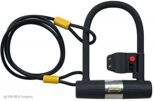 SIGTUNA Bike locks - 16mm Heavy Duty Bike Lock with U Lock Shackle and Mounting Bracket + 1200mm Steel Flex Cable Lock