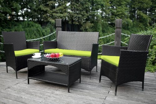 4-piece Outdoor PE Rattan Wicker Sofa