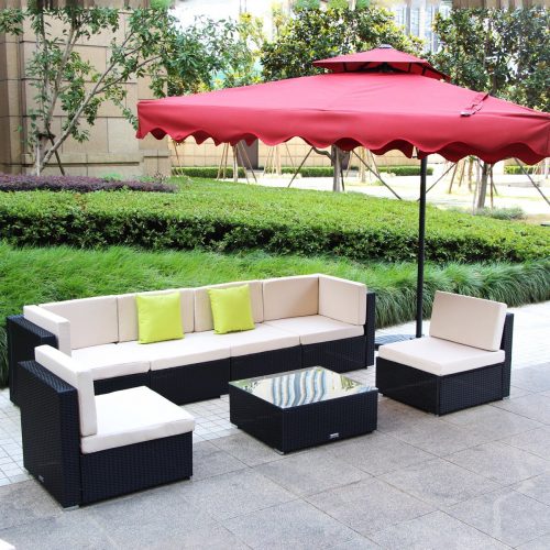 7-12 Pieces Patio PE Rattan Wicker Sofa 