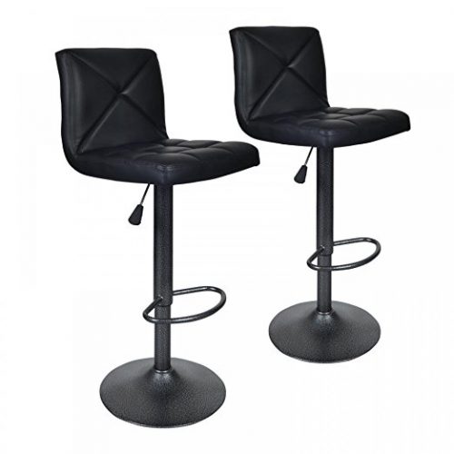 Bestoffice Black Modern Set of 2 Bar Stools