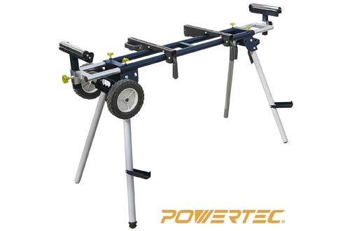 Deluxe Miter Saw Stand with Wheels and 110V Power Outlet 
