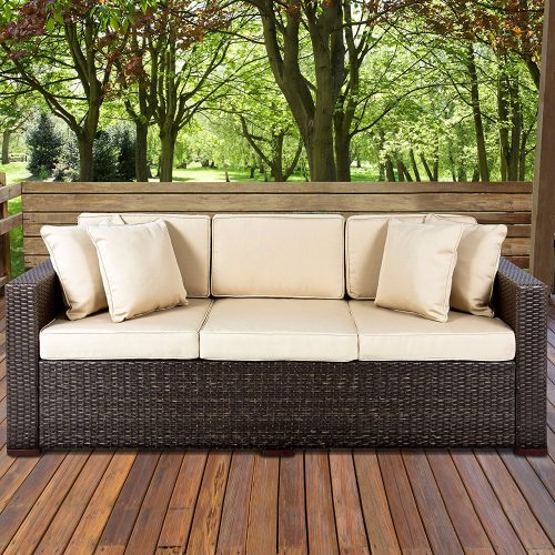 Outdoor Wicker Patio Furniture Sofa 
